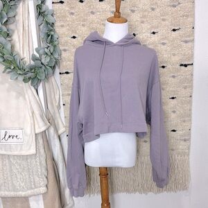 ALO Yoga bae cropped hoodie in lavender smoke size m